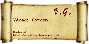 Váradi Gordon névjegykártya